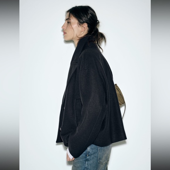 Zara soft double breasted cropped co - Picture 8 of 16